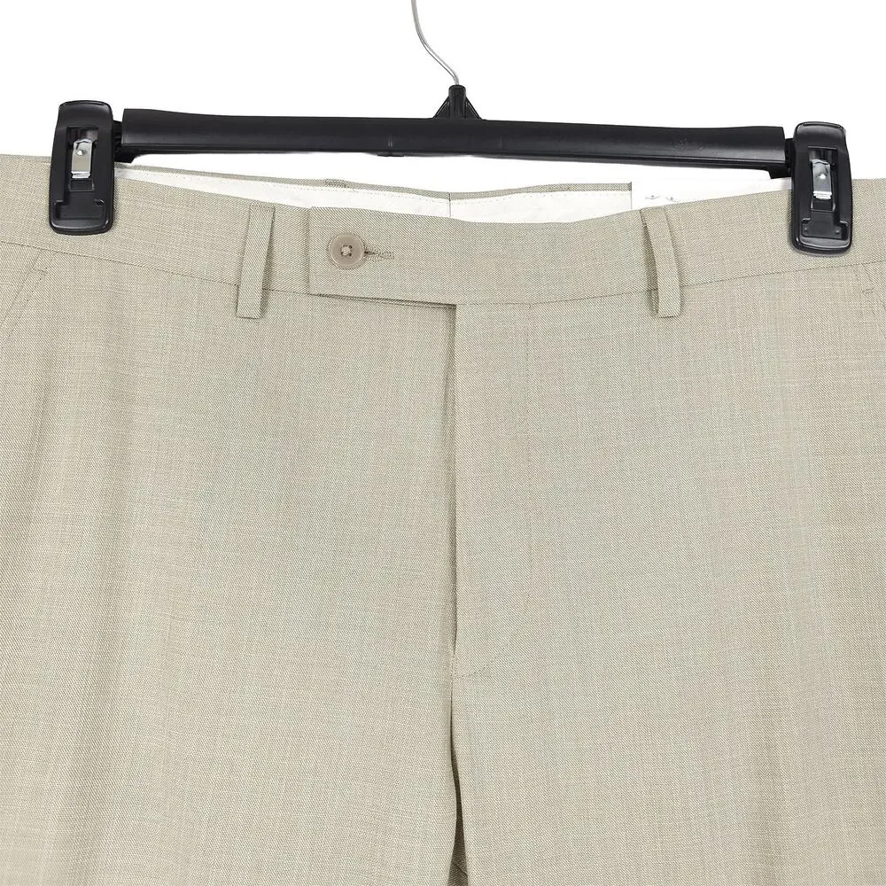 Calvin Klein Mens Slim Fit Dress Pants 30x30 Taupe Solid Sharkskin Stretch NWT